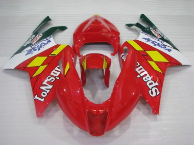 Erschwingliche Aprilia RSV1000 Motorrad Verkleidung 2003-2006 - Rot Gelb Weiss Spains No1 Valsir Castrol