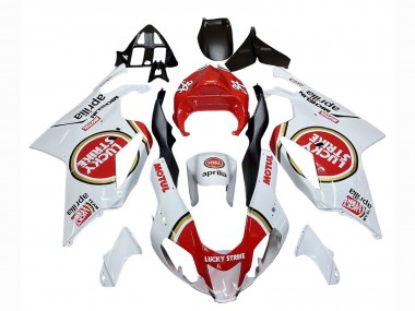 Erschwingliche Aprilia RSV1000 Motorrad Verkleidung 2003-2006 - Weiss Rot Lucky Strike Motul 34