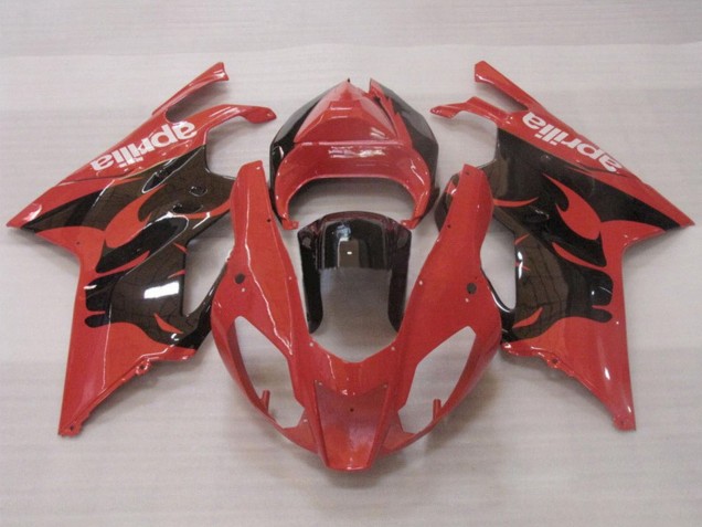Erschwingliche Aprilia RSV1000 Motorrad Verkleidung 2003-2006 - Rot Glanzendes Schwarz