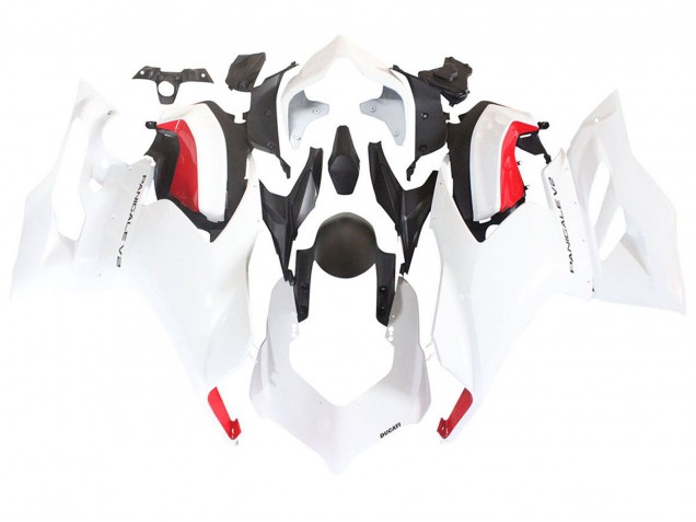 Erschwingliche Ducati Panigale V2 Motorrad Verkleidung 2020-2024 - Weiss Rot Matt Schwarz