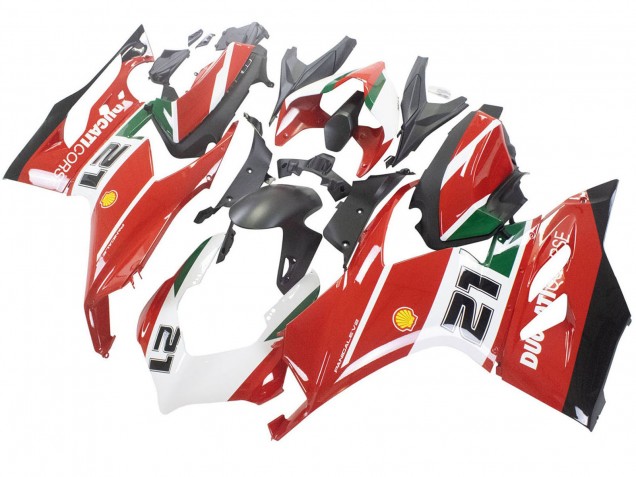 Erschwingliche Ducati Panigale V2 Motorrad Verkleidung 2020-2024 - Weiss Rot Grun Matt Schwarz Corse 21