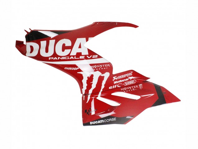 Erschwingliche Ducati Panigale V2 Motorrad Verkleidung 2020-2024 - Rot Glanzendes Schwarz Monster Corse