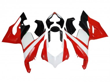 Erschwingliche Ducati Panigale V2 Motorrad Verkleidung 2020-2024 - Weiss Rot Glanzendes Schwarz