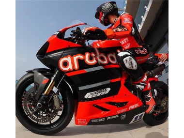 Erschwingliche Ducati Panigale V4 V4S Motorrad Verkleidung 2018-2019 - Rot Glanzendes Schwarz Aruba 11