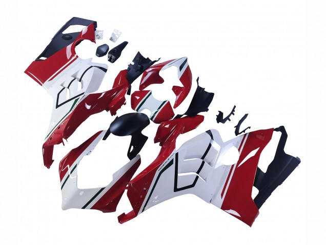Erschwingliche Ducati Panigale V4 V4S Motorrad Verkleidung 2020-2021 - Weiss Rot Grun Matt Schwarz