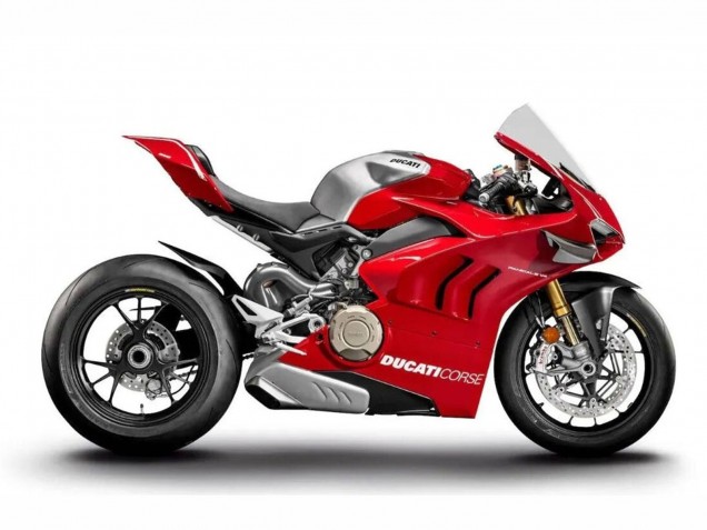 Erschwingliche Ducati Panigale V4 V4S Motorrad Verkleidung 2020-2021 - Silber Rot