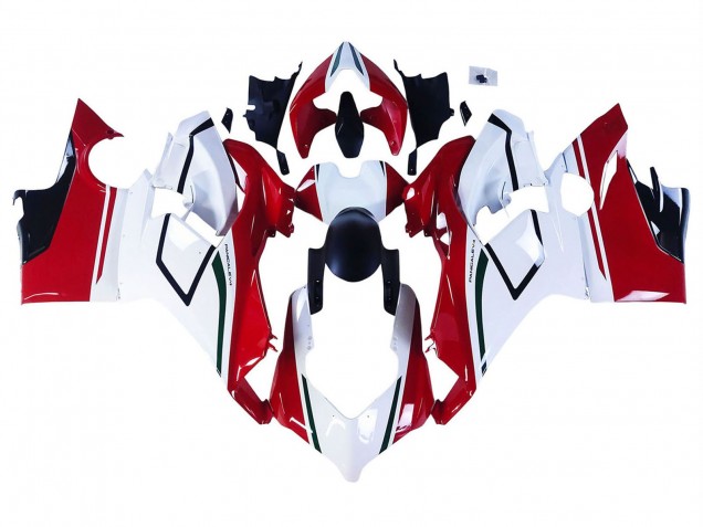 Erschwingliche Ducati Panigale V4 V4S Motorrad Verkleidung 2018-2019 - Weiss Rot Grun Glanzendes Schwarz