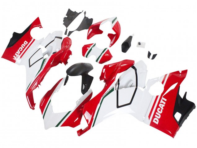 Erschwingliche Ducati Panigale V4 V4S Motorrad Verkleidung 2018-2019 - Weiss Rot Matt Schwarz