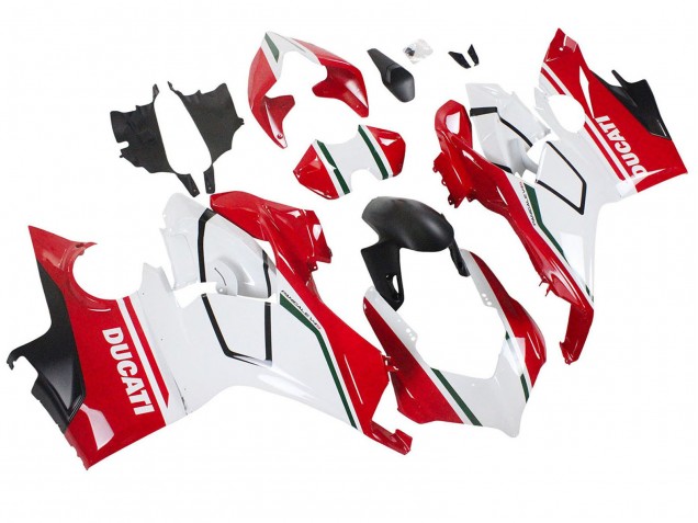 Erschwingliche Ducati Panigale V4 V4S Motorrad Verkleidung 2018-2019 - Weiss Rot Matt Schwarz