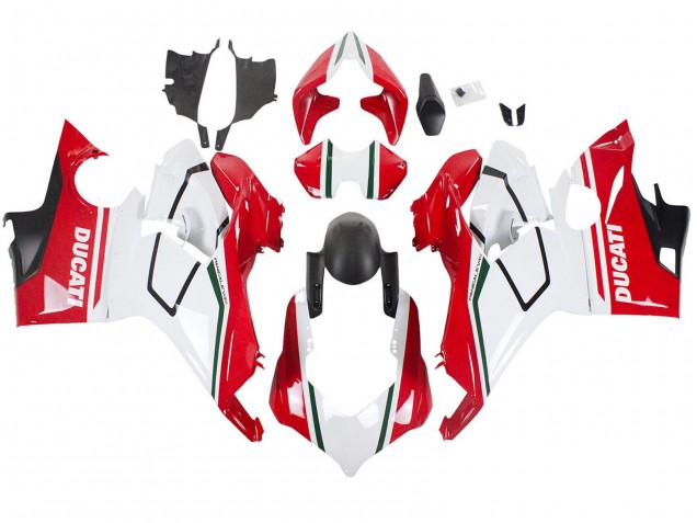 Erschwingliche Ducati Panigale V4 V4S Motorrad Verkleidung 2018-2019 - Weiss Rot Matt Schwarz