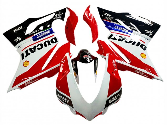 Erschwingliche Ducati Panigale V4 V4S Motorrad Verkleidung 2018-2019 - Weiss Rot Glanzendes Schwarz Lenovo