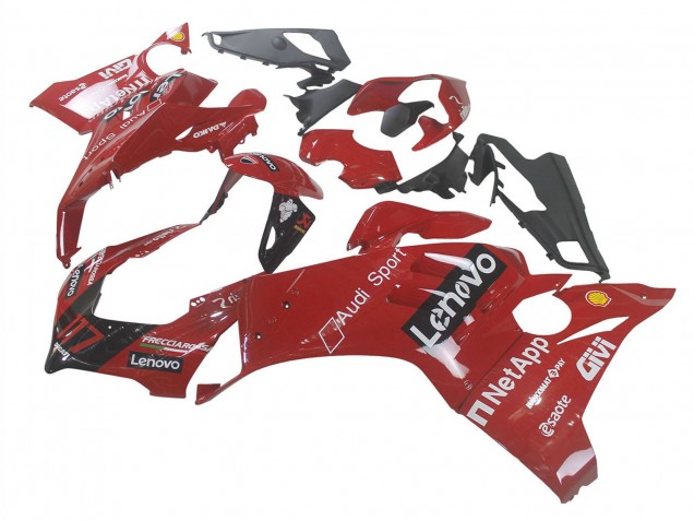 Erschwingliche Ducati Panigale V4 V4S Motorrad Verkleidung 2020-2021 - Rot Glanzendes Schwarz Lenovo 117
