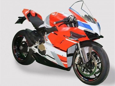 Erschwingliche Ducati Panigale V4 V4S Motorrad Verkleidung 2020-2021 - Weiss Blau Rot Glanzendes Schwarz