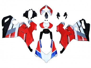 Erschwingliche Ducati Panigale V4 V4S Motorrad Verkleidung 2020-2021 - Weiss Blau Rot Glanzendes Schwarz