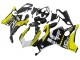 Erschwingliche Ducati Panigale V4 V4S Motorrad Verkleidung 2020-2021 - Gelb Weiss Glanzendes Schwarz