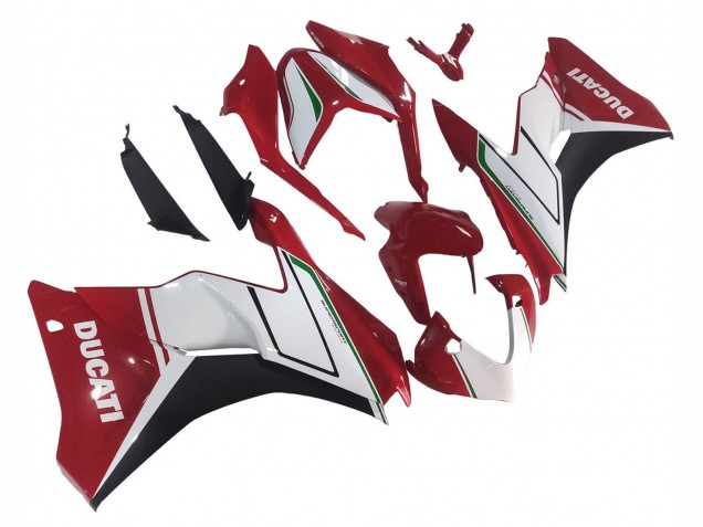 Erschwingliche Ducati Supersport 939/939S Motorrad Verkleidung 2017-2022 - Weiss Rot Schwarz Grun