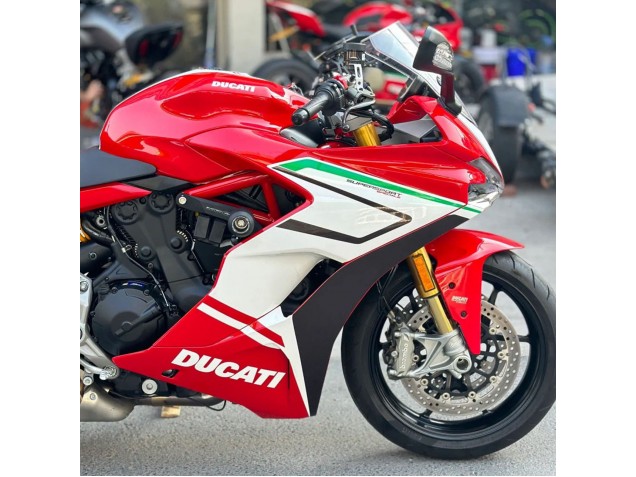 Erschwingliche Ducati Supersport 939/939S Motorrad Verkleidung 2017-2022 - Weiss Rot Schwarz Grun