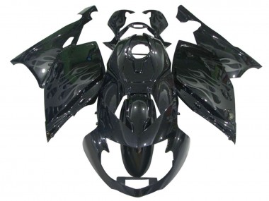 Erschwingliche BMW K1200S Motorrad Verkleidung 2005-2010 - Glanzendes Schwarz Grau Flamme