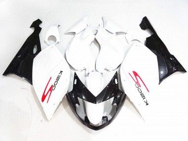 Erschwingliche BMW K1200S Motorrad Verkleidung 2005-2010 - Weiss Glanzendes Schwarz