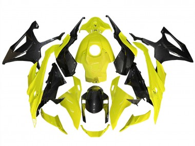 Erschwingliche BMW S1000RR Motorrad Verkleidung 2023-2024 - Gelb Schwarz Carbonfaser