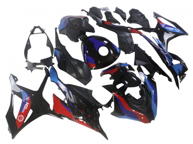 Erschwingliche BMW S1000RR Motorrad Verkleidung 2023-2024 - Schwarz Blau Rot