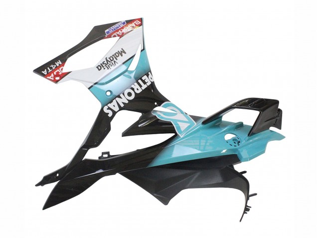 Erschwingliche BMW S1000RR Motorrad Verkleidung 2023-2024 - Hellblau Matt Schwarz Petronas