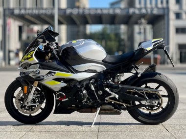 Erschwingliche BMW S1000RR Motorrad Verkleidung 2023-2024 - Silber Gelb Carbonfaser