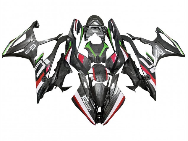 Erschwingliche BMW S1000RR Motorrad Verkleidung 2019-2022 - Schwarz Rot Grun Pata