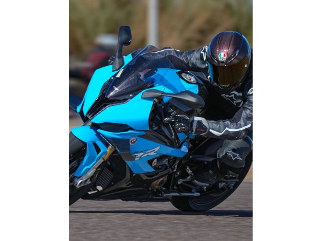 Erschwingliche BMW S1000RR Motorrad Verkleidung 2019-2022 - Blau Schwarz Carbonfaser
