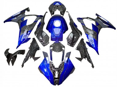 Erschwingliche BMW S1000RR Motorrad Verkleidung 2019-2022 - Blau Geschmiedet Carbonfaser