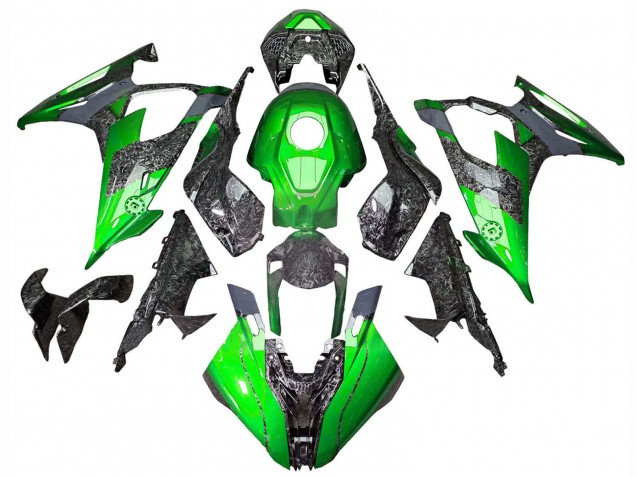 Erschwingliche BMW S1000RR Motorrad Verkleidung 2019-2022 - Grun Geschmiedet Carbonfaser