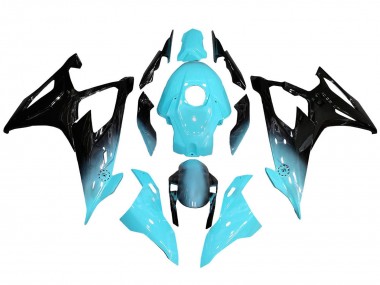 Erschwingliche BMW S1000RR Motorrad Verkleidung 2019-2022 - Hellblau Schwarz