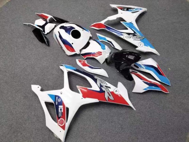 Erschwingliche BMW S1000RR Motorrad Verkleidung 2019-2022 - Weiss Rot Blau