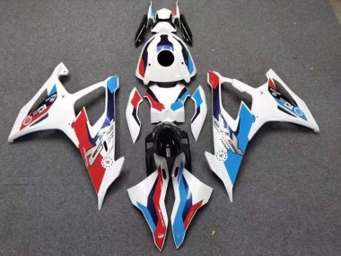 Erschwingliche BMW S1000RR Motorrad Verkleidung 2019-2022 - Weiss Rot Blau