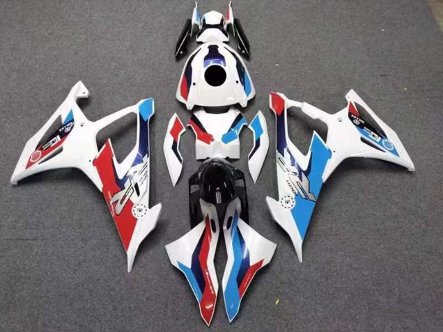 Erschwingliche BMW S1000RR Motorrad Verkleidung 2019-2022 - Weiss Rot Blau