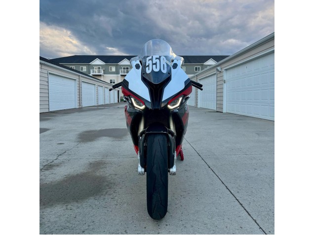Erschwingliche BMW S1000RR Motorrad Verkleidung 2019-2022 - Schwarz Rot Weiss
