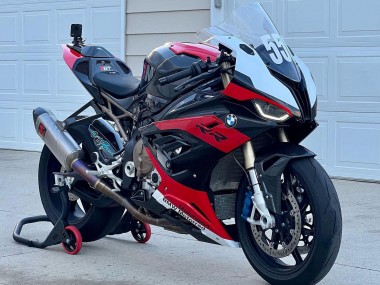 Erschwingliche BMW S1000RR Motorrad Verkleidung 2019-2022 - Schwarz Rot Weiss