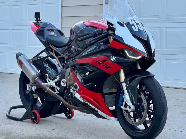 Erschwingliche BMW S1000RR Motorrad Verkleidung 2019-2022 - Schwarz Rot Weiss