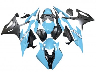 Erschwingliche BMW S1000RR Motorrad Verkleidung 2019-2022 - Blau Matt Schwarz Weiss