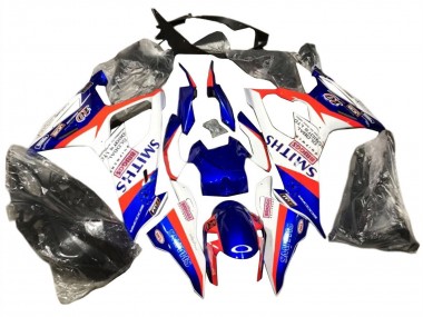 Erschwingliche BMW S1000RR Motorrad Verkleidung 2019-2022 - Blau Rot Weiss Smiths