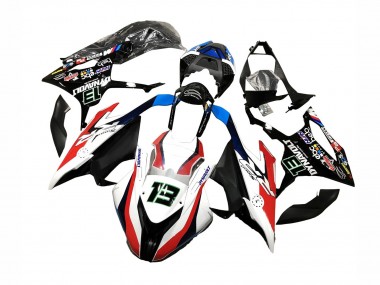Erschwingliche BMW S1000RR Motorrad Verkleidung 2019-2022 - Schwarz Weiss Rot 13