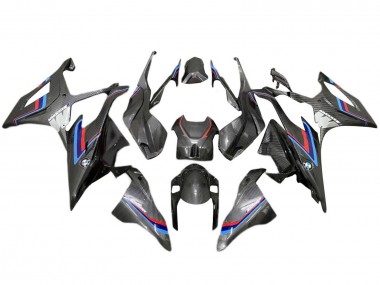 Erschwingliche BMW S1000RR Motorrad Verkleidung 2019-2022 - Schwarz Blau Rot Carbonfaser