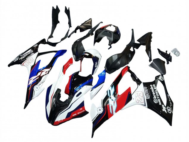 Erschwingliche BMW S1000RR Motorrad Verkleidung 2019-2022 - Blau Rot Weiss 23