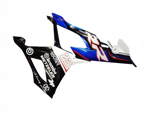 Erschwingliche BMW S1000RR Motorrad Verkleidung 2019-2022 - Blau Rot Weiss 23