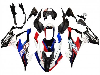 Erschwingliche BMW S1000RR Motorrad Verkleidung 2019-2022 - Blau Rot Weiss 23