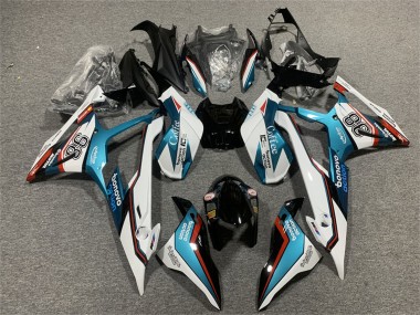 Erschwingliche BMW S1000RR Motorrad Verkleidung 2019-2022 - Blau Rot Weiss Motul 98
