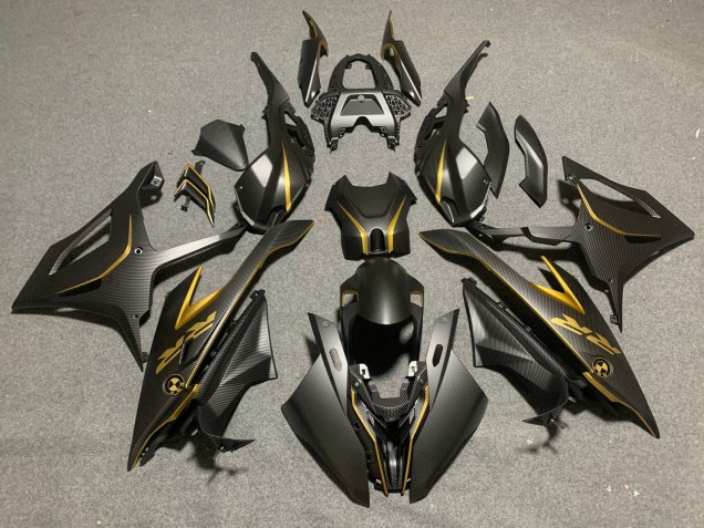 Erschwingliche BMW S1000RR Motorrad Verkleidung 2019-2022 - Schwarzes Gold Carbonfaser