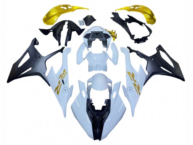 Erschwingliche BMW S1000RR Motorrad Verkleidung 2019-2022 - Weiss Gold