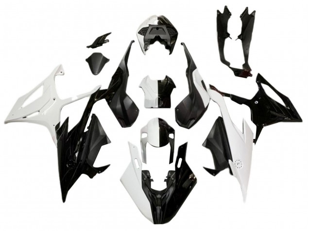 Erschwingliche BMW S1000RR Motorrad Verkleidung 2019-2022 - Weiss Schwarz