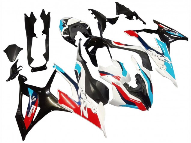Erschwingliche BMW S1000RR Motorrad Verkleidung 2019-2022 - Schwarz Weiss Blau Rot